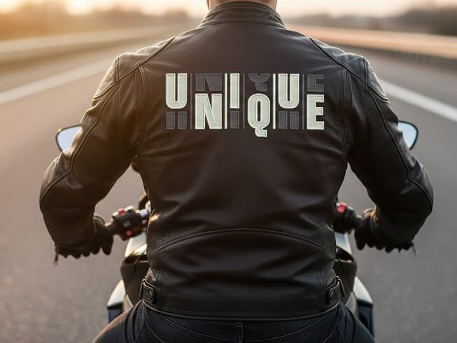 "unique" bold block lettering machine embroidery design