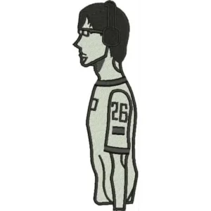 headphone boy embroidery design